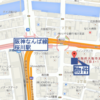 グッドステイ難波ＷＥＳＴⅡ■【ベーシック・NET対応】の地図画像