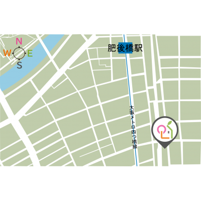 OneLife淀屋橋グラン【洗浄機能付き便,浴室乾燥機,▼中之島フェスティバルタワー至近】の地図画像