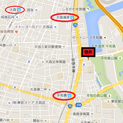 マンスリーリブマックス大森平和島パレス■【NET対応】≪スマートシリーズ≫の地図画像