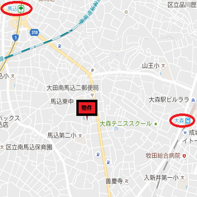 マンスリーリブマックス南馬込ルーブルステイ※『24平米・1DK』≪スマートシリーズ≫の地図画像