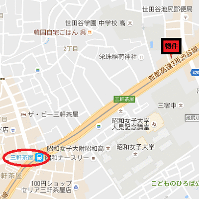 マンスリーリブマックス三軒茶屋三宿ステイ☆【NET対応】≪スタンダードシリーズ≫の地図画像
