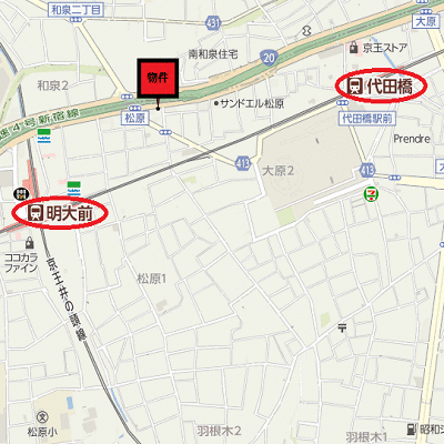マンスリーリブマックス明大前EASTステイ■【NET対応】≪スタンダードシリーズ≫の地図画像