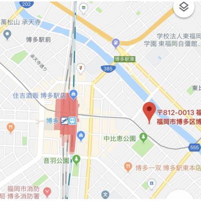 プチメゾン博多駅東　Ｊ　　　💻 NET無料 📶　　🚭禁煙　　の地図画像