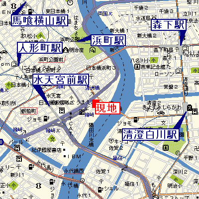 グッドステイ日本橋中洲■『1名入居限定・ジャクジーバス・34平米』【ベーシック】の地図画像