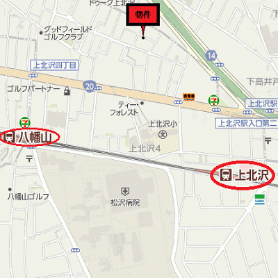 グッドステイ上北沢NORTHステイ▲【ライト】の地図画像