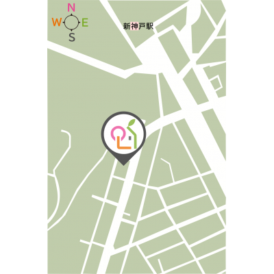 OneLife新神戸駅前＜TYPE1＞【▼室内見学可（※空室状況により、応相談）■Wi-Fi無制限】の地図画像