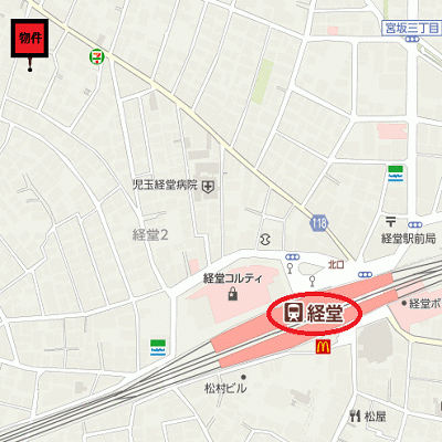 グッドステイ小田急線・経堂NORTHステイ■『浴室乾燥付』【ベーシック】の地図画像