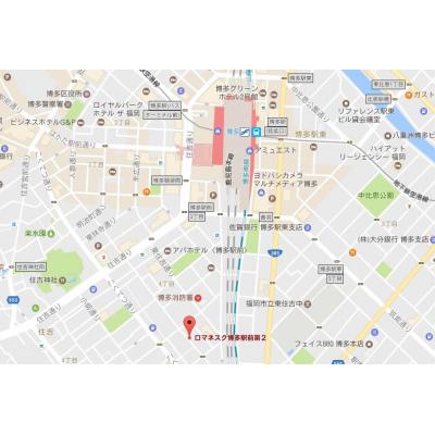 【6月入居限定】30日以上利用料20％割引キャンペーン中（最長3ヶ月まで）！博多駅徒歩9分♪  洋室14帖の広いお部屋！光インターネット無料です☆の地図画像