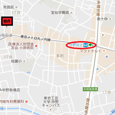 グッドステイ中野坂上駅前◇『1K・23平米』【ベーシック】の地図画像