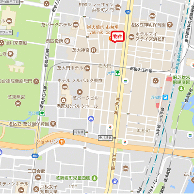 マンスリーリブマックス浜松町グリーンヴェール□『駅1分』【独立洗面・浴室乾燥付】≪エクセレントシリーズ≫の地図画像