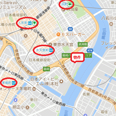 グッドステイ水天宮前・日本橋箱崎グランドラグジュアリー▲『25平米・駅3分・Wi-Fi無制限』【ハイクラス】の地図画像