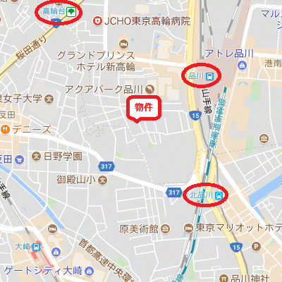 グッドステイ品川大崎グランドラグジュアリー▲『25平米・独立洗面・浴室乾燥付』【ハイクラス】の地図画像