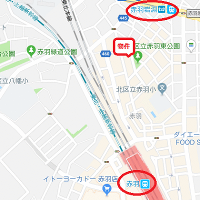 マンスリーリブマックス赤羽駅前NORTH■『25平米・駅3分』【独立洗面・浴室乾燥付】≪エクセレントシリーズ≫の地図画像