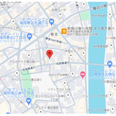 ☆ボーダーレス天神ステイ★　七隈線渡辺通駅から徒歩10分圏内🚃✨　お問い合わせはLINEでも可！（ID：@047gsnis）の地図画像