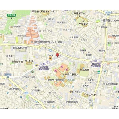 マンスリーリブマックス新宿若松河田グリーンヴェール◎『禁煙ルーム・駅2分・1K・25平米』【デスク・チェア】≪プレミアムシリーズ≫の地図画像