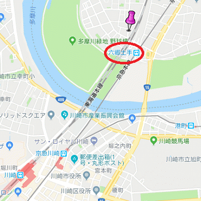 グッドステイ京急本線六郷土手駅前・多摩川リバーサイド◎『26平米・駅2分・Wi-Fi無制限・独立洗面・浴室乾燥付』【ハイクラス】の地図画像