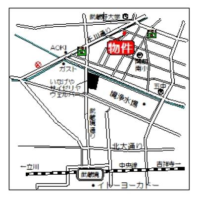 リベストマンスリー武蔵境６【ネット無料・武蔵野大学至近】の地図画像