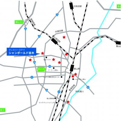 《並木》マンスリーステイシャンポールド並木【お部屋広々】【立地最適】の地図画像