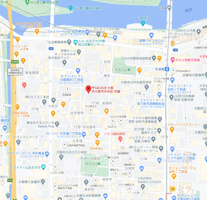 マンスリーリブマックス天満橋トラッド★1st【2019年2月築・ソファタイプ・浴室乾燥機】≪プレミアムシリーズ≫の地図画像