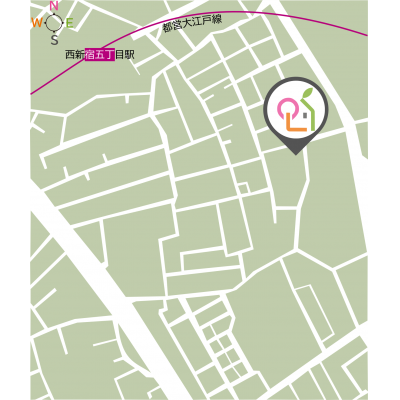 OneLife都庁前シンディ【▼室内見学可（※空室状況により、応相談）,□浴室乾燥機、2口コンロ、オートロック】の地図画像